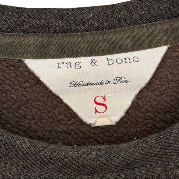 Rag & Bone Contrast Panel Crewneck Sweater Men’s Size Small Green Cotton - Picture 4 of 7